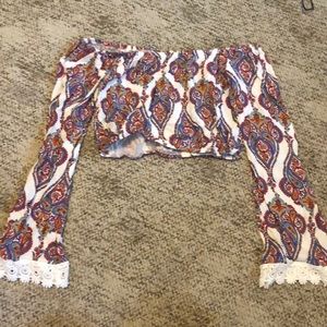 LA Hearts boho crop top - belle sleeves